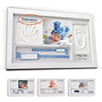 Los mejores  - LALFOF® marco huellas bebe 7in1 Regalos originales para bebes recien nacidos con nombre personalizados-datos de…